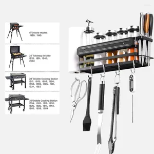 Hooks BBQ Gear Organizer Outdoor Grill Accessories Space Saving Griddle Caddy gåva till pappa pojkvän män