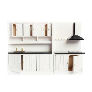 1/12 Масштабная кукольный домик миниатюрная мебель Vinatage Deluxe деревянная кухня кухонная раковина для ванной комнаты с шкафом