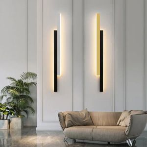 Bästsäljande lång vägglampa sovrum sänglampa kreativt ledt gång modern minimalistisk vardagsrum trappor TV bakgrund vägglampa