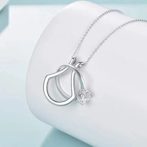 Jóias para mulheres colar de colchão de anel em forma de U Colar de corrente criativa Chain Clavicle Chain para mulheres Presente de colar de noivado de casamento