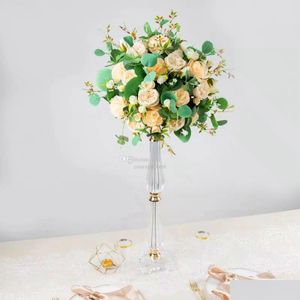 Inne imprezy imprezowe dostawy od 40 cm do 120 cmgold / przezroczyste akrylowe kryształowy filar świeca stół stołowy Centerpiece Flower Mowl Cokoł 409 Dr Dhrj7