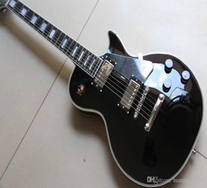 Hela ny ankomst Ankomst CibsonlpCustom Electric Guitar Ebony Fingerboard Fretside Binding Mor of Pearl Inlay in Black 1207748549