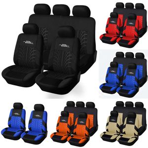 Uppgradera Autoyouth Full Car Seat Cover Blue Set Universal Tire Track Detail Styling Passat B8 Audi A5 Sportback för Chevrolet