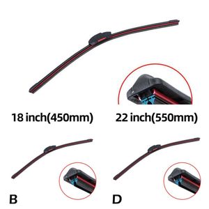 Upgrade Universal Car Wiper Blades Frameless Bracketless Car Double Accessories Wipers Strip Windshield Rubber Soft Windscreen A0w2