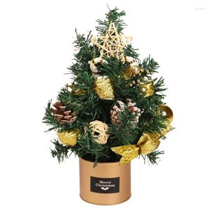 Christmas Decorations Mini Tree For Desk 30cm/11.8inch Star Treetop Table Top Tin Box Ornaments Holiday Party Interior Room