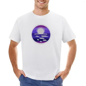 Regatas masculinas roxo pôr do sol camiseta edição roupas de verão em branco pacote de camisetas masculinas