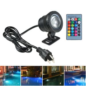 5/10W RGB LED -översvämningsljus Vattentät undervattensbrunn Pond Aquarium Swimming Pool Outdoor Lighting EU US Plug Spotlight