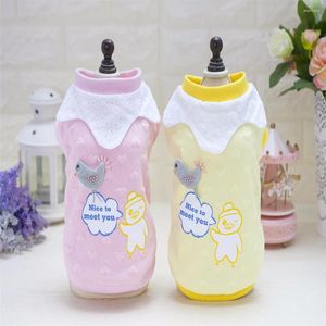 Dog Apparel Thickness Pet Cotton Vest Coat With Bird Pattern Two Color Selection From S To XXL Dogs Clothing For Puppy