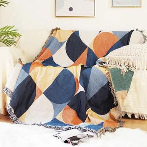 Pillow Morandi Line Blanket Tapestry Sofa Towel Outdoor Picnic Mat Decoration Bohemian Leisure Cover