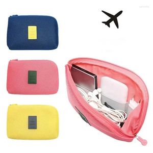 Storage Bags Sponge Digital Power Portable Charger Cosmetic Box For Bag Cable Headphone Holder Bank 1pcs Data Mesh Travel