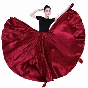 shining Satin Lg Spanish Skirt Swing Dancing Skirt Belly Dance skirt Sun 14 Colors Available VL-310 g12D#