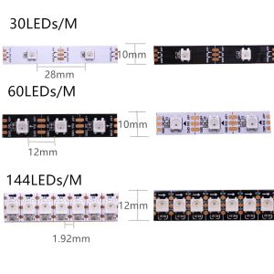 Argb 5V WS2812B Individualmente indirizzabile 5050 LED LED LED LIGHT WS2812 IC Smart Pixels String Stringa impermeabile IP30/65/67