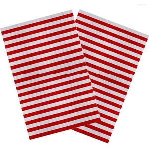 Table Cloth 2 Pcs Striped Tablecloth Disposable Dinnerware Christmas Stain Resistant Summer