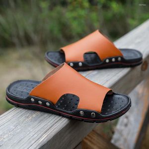 Slippers Men's Summer Outside Microfiber Leather Sandals Light And Soft Big Size 38-48 Beach Anti-slip Men Shoes