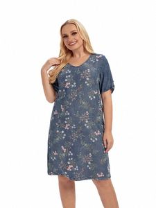 Lih Hua Kvinnors plus -denim Dr Autumn Chic Elegant Dres för knubbiga kvinnor Cott Woven Dr 517Q#