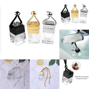 8ML Cube Car Perfume Bottle Car Hanging Perfume Air Freshener For Essential Oils Diffuser Fragrance Empty Glass Bottle