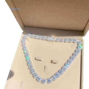 10mm bredd bling Big Diamond Sterling Sier VVS Moissanite Hip Hop Jewelry Iced Out Cuban Link Chain