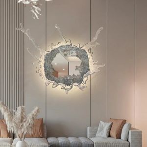 Lâmpada de parede Iluminação interna Banheiro espelho leve Resin-Apliance resina acrílico luzes LEDs decoração Goletes de lâmpada de ouro para mamãe