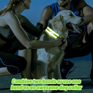 4Pcs Reflective Bands Elastic Bracelet Armband Wristband Straps Safety Reflector Tape for Night Cycling Running Adults Children