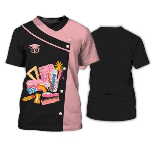 Teacher Uniform 3D Printed Men's And Women's Summer Hip Hop Fun Oversized Personality Casual New Crewneck Short Sleeve T-shirt