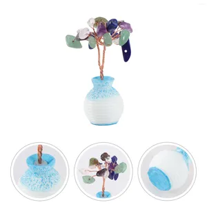 Decorative Flowers 1pc Mini Natural Crystal Fortune Tree Po Props Adornment