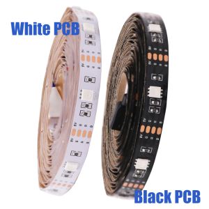 5 V RGB LED -Streifenleuchte 5050 30 LEDs Flexible Bandlampe wasserdicht 50 cm 1 m 5 m 5 m mit 4Pin -Stecker weiß / schwarzer Platine Home Dekoration