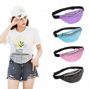 fi style waist bags for Teenagers Woman's Shiny Sport fanny packs Girls small purse for party Shoulder Bags Wallets JT121 X5AE#