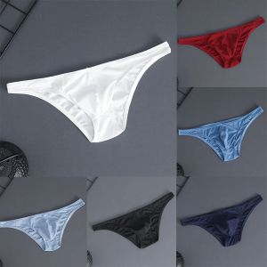 Men Small Briefs Underwear Sexy Thin Summer Low Rise Panties Bulge Pouch G-String Thong Underwear Breathable Underpants