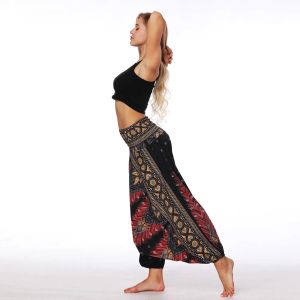 Kvinnors byxor avslappnad lös yogabyxor baggy vintage boho Aladdin joggar breda byxor Modis streetwear Spodnie Damskie#30
