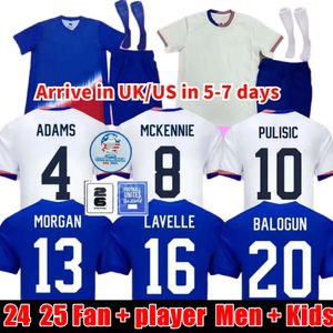 2024 PULISIC ZSESAS SOCCER JERSEYS Reyna Aaronson Weah Acosta McKennie 24 25 Maillot de Futol ferreira dest morgan US A Football Shirt Rapinoe Dunn States Jersey