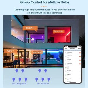 15 Вт/9W Wi-Fi Smart Led Lod Bulb B22 E27 RGBCW светодиодная лампа 100-240V Dimmable Timer Control Tuya Control через Alexa Google Assistant Yandex