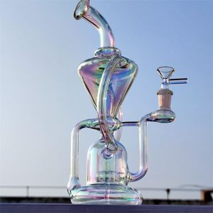 2024 Heady Glass Neo Fab Rainbow Tinted 12 Inch Large Scale Glass Bongs Water Pipe Bong Tobacco Smoking 14MM Bowl Dab Rig Recycler Bubbler Pipes