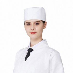 Sushi Restaurant Kitchen Cap Japan Chef Hats för kvinnor och män andas platt hatt servitör mesh topparbetshatt v5lj#