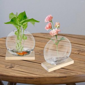 Vasos 2 conjuntos de vaso de vidro botânico planta vasos de flores para plantas internas base de propagação terrários alto borosilicato plantador escritório