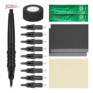 Kits Integrated Ballpoint Pen Tattoo Machine Practice Skin Vitamin Ointment Aftercare Cream Microblading Cartridge Needles Grips