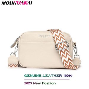 High Quality Genuine Leather Women Crossbody Shoulder Bags Luxury Solid color Cow Leather Handbag Female Messenger Tote Sac 240326
