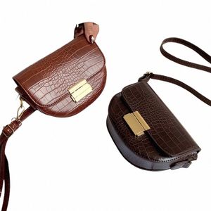 retro Fi Saddle Bag Alligator Pattern Women Shoulder Bags Female Simple Leather Clutch Ladies Crossbody Party Handbags h8ro#