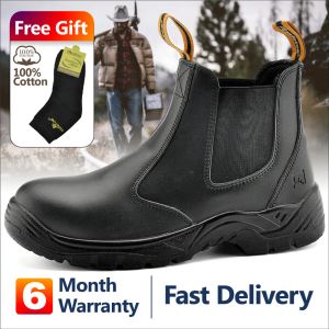 Botas Safetoe S3 Sapatos de segurança com tampa de dedo do dedo de aço, botas de trabalho leves e respiráveis de couro impermeável para homens e mulheres BOTAS HOMBRE