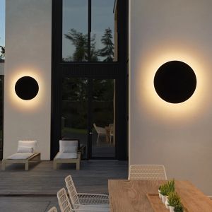 LED Lighting Modern Simple Circular Wall Light With Touch Sensor Outdoor Waterproof IP65 Bedroom Porch Entrance Stairs 85-265V