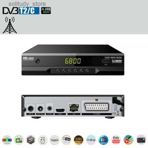 セットトップボックスHD6800 DVB T2 DVB-C HEVC 265デジタルテレビチューナーDVB-T2 H.265 HDデコーダーランドテレビレシーバーEPGセットトップボックスYouTube LAN SCAR Q240330