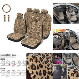 Atualização AUTOYouth Leopard Print Car Cover Universal Fit Almofadas de cinto de segurança para Renault Clio 4 2016 - 2019