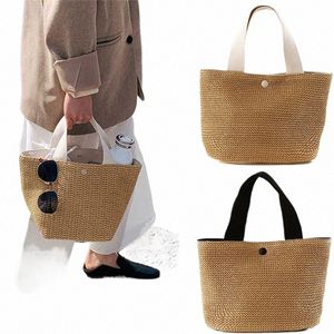 Sommer Strand Stroh Schulter Menger Tasche Frauen Bohemian Woven Rattan Eimer Schulter Handtasche Handgemachte Umhängetaschen Für Frauen k9rF #