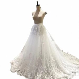 Gonna rimovibile da sposa con strascico staccabile di lusso su misura per la gonna da sposa Dres