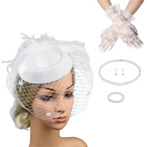 Party Supplies Costume 1920s Flapper Accessories Set Fashion Bride Fascinator Hat For Women