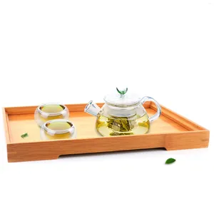 Conjuntos de chá 1x 4 em 1 Mini conjunto de chá de café de vidro resistente ao calor -230ml pote com infusor 2 copo de parede dupla bandeja de bambu