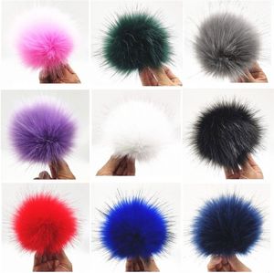 12cm colorful pompoms with snaps New winter artificial fur poms for knitted beanies cap hats shoes