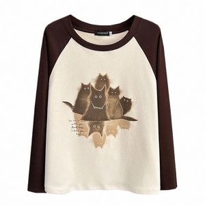 autumn And Winter 100KG Printed Carto Raglan Sleeve Basic O-Neck Tops Plus Size Women's Casual DE Veet Fabric Warm T-Shirt M4k0#