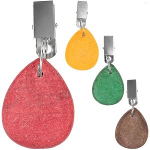 Table Mats 4 Pcs Colored Marble Tablecloth Pendant Clip Curtain Accessories Jewelry 4pc Camping Clips Stainless Steel Clamps