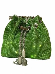2023 Nya kvinnor Handväska Dinner Party Design Gold Shop Bag For Girls Pures Handväskor Rhineste Tassel Fi Crystal Bag 47Vi#
