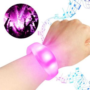 Party Decoration Rave Favor Accessories LED Bracelets Glitter Multicolor Custom Sound Activated 100 Pcs